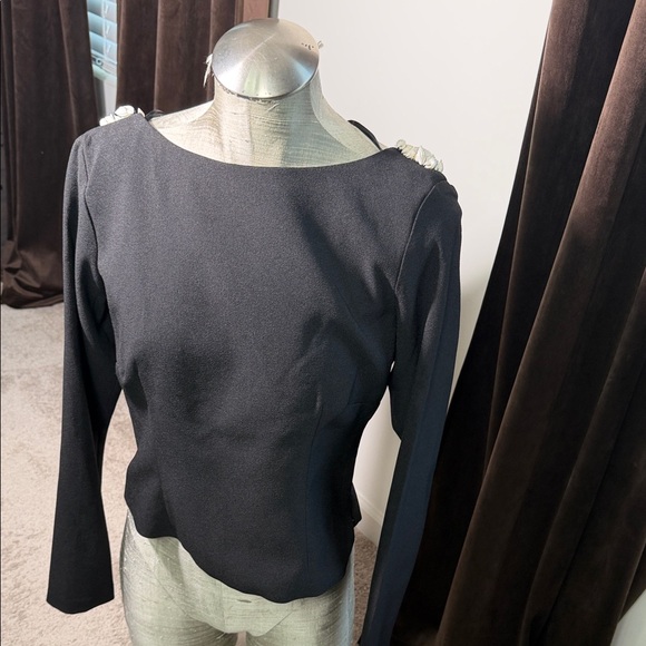 ANTONIO MELANI Tops - ANTONIO MELANI Black Women's Blouse